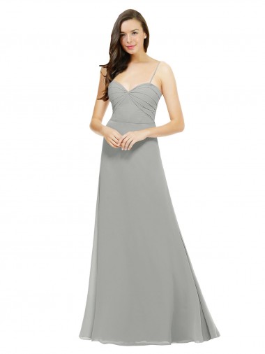 Chiffon Bridesmaid Dress with Sweetheart Neckline and Adjustable Straps Glasgow