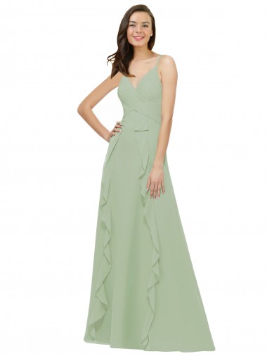 Chiffon Bridesmaid Dress with Ruffles and Draping Glasgow