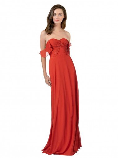 Chiffon A-Line Bridesmaid Dress with Ruched Bodice Glasgow