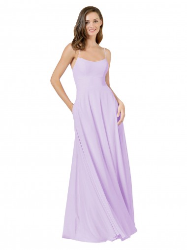 Simple Chiffon Bridesmaid Dress with Pocket Glasgow
