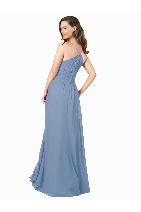 A-Line Ruched V-Neckline Chiffon Bridesmaid Dress