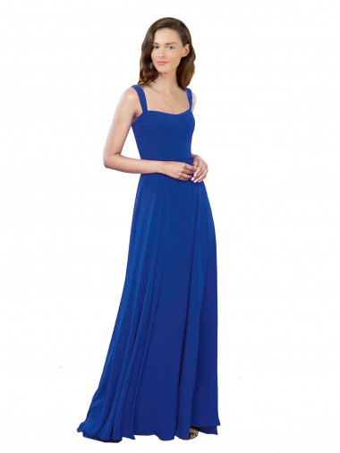 Square Neck A-Line Long Floor Length Chiffon Bridesmaid Dress Glasgow