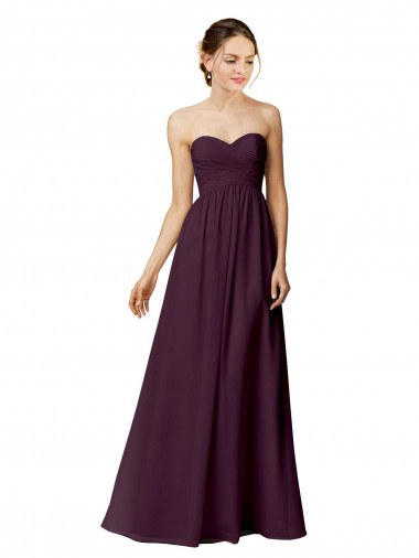 Strapless Chiffon Bridesmaid Dress with Criss Cross Shirred Bodice Glasgow
