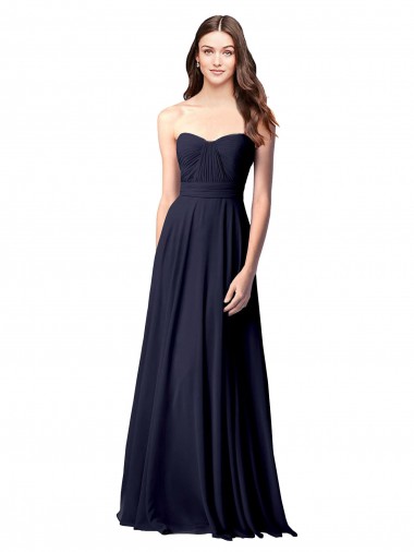 Luxe Chiffon Bridesmaid Dress with Sweetheart Neckline and Shirred Bodice Glasgow