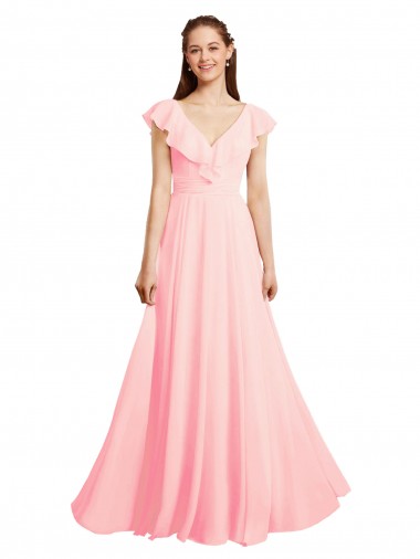 Chiffon A-Line Dress with Full Circle Skirt and Gathered Waistband Glasgow