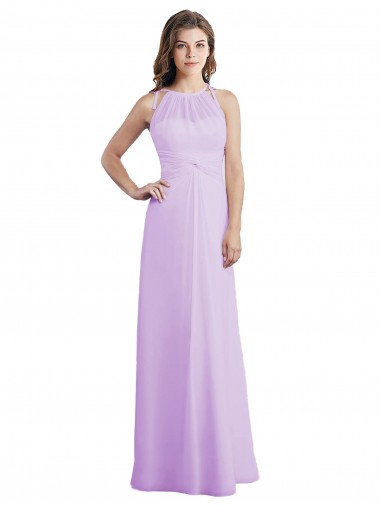 Sweetheart Long Chiffon Bridesmaid Dress with Halter Straps Glasgow