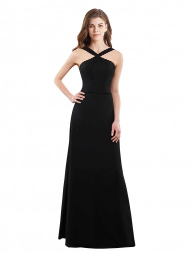 Chiffon A-Line Bridesmaid Dress with Criss Cross Halter Top Glasgow