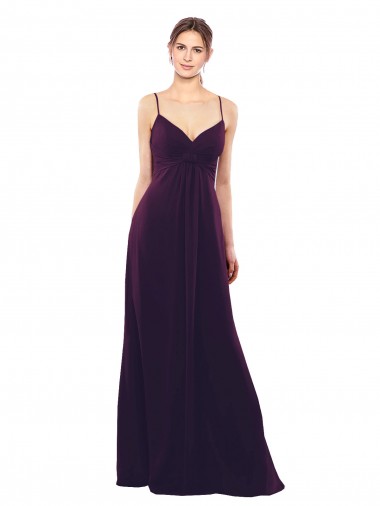 Floor Length A-Line Chiffon Bridesmaid Dress with Criss Cross Back Glasgow