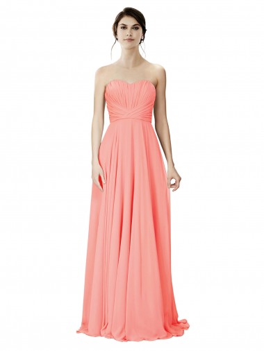 Strapless Chiffon Bridesmaid Dress with Ruched Sweetheart Neckline Glasgow