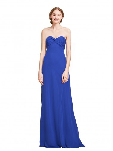 Sweetheart Neckline Chiffon Ruched Bodice Tie Back Bridesmaid Dress Glasgow