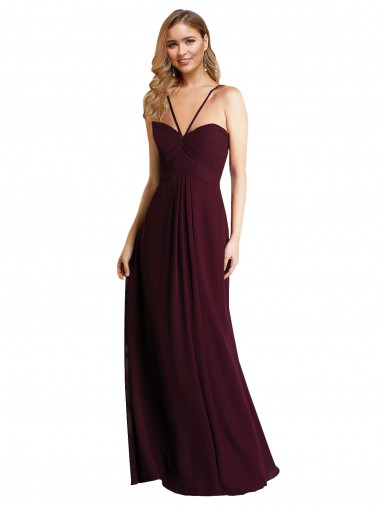 Long Chiffon Bridesmaid Dress with Sweetheart Neckline Glasgow