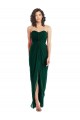 Twist Front Draped Chiffon Bridesmaid Dress with Slit