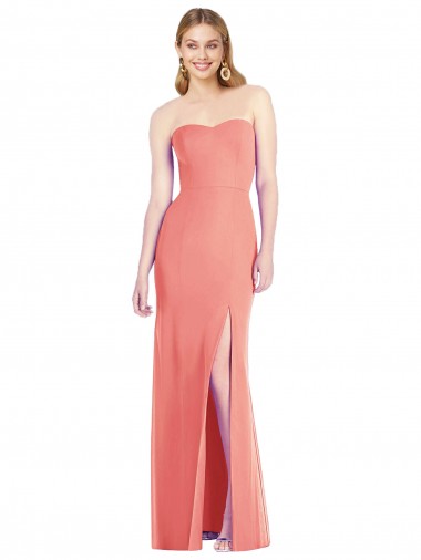 Strapless Chiffon Trumpet Bridesmaid Dress with Front Slit Glasgow