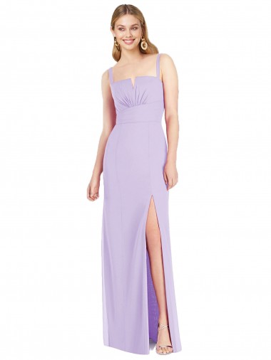 Spaghetti Straps Mermaid Chiffon Bridesmaid Dress with Side Front Slit Glasgow