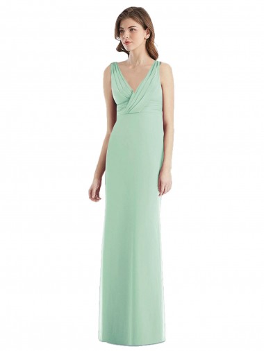 Sleek Open Back Chiffon V-Neck Bridesmaid Dress Glasgow