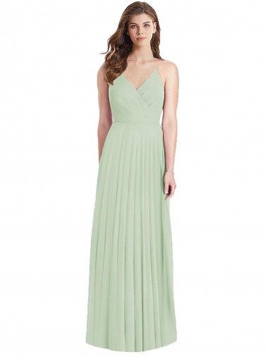Ruffled Strap Cutout Wrap Maxi Chiffon Bridesmaid Dress Glasgow