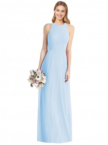 Sleeveless Halter Chiffon Maxi Bridesmaid Dress Glasgow