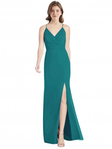 Criss Cross Back Mermaid Wrap Chiffon Bridesmaid Dress Glasgow