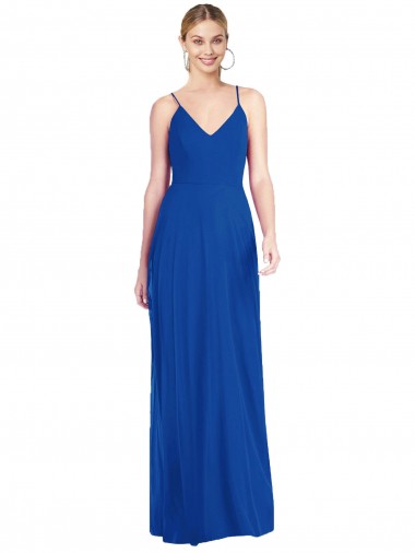 Criss Cross Back A-Line Chiffon Maxi Bridesmaid Dress Glasgow