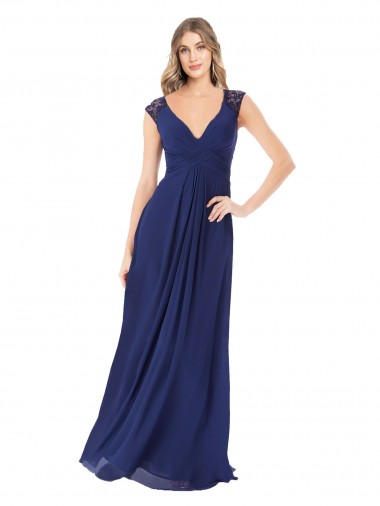 Embroidered Keyhole Back Chiffon Bridesmaid Dress Glasgow