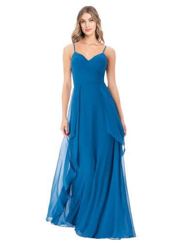 Simple Sweetheart Chiffon Bridesmaid Dress with Cascading Overlay Glasgow