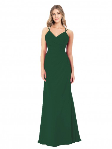 Criss Cross Strappy Chiffon Bridesmaid Dress Glasgow