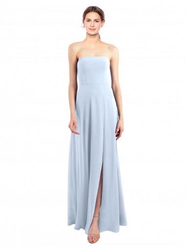 Fitted Strapless Full Length Chiffon Bridesmaid Dress with Front Slit Glasgow