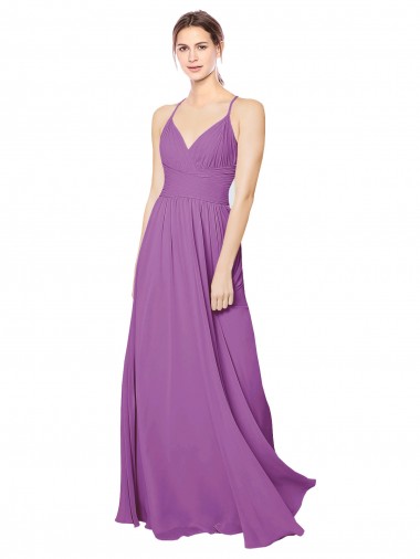Braided Straps Cross Back Sweetheart Chiffon Bridesmaid Dress Glasgow