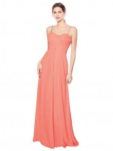 Empire Waist Spaghetti Straps Sweetheart Chiffon Bridesmaid Dress Glasgow