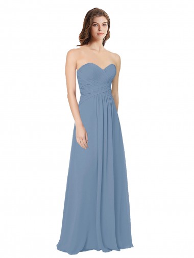 Chiffon A-Line Wraparound Draping Long Bridesmaid Dress Glasgow
