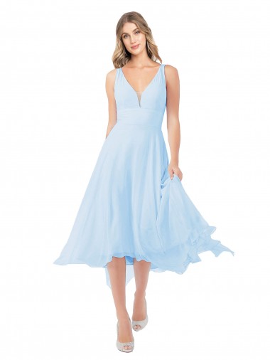 Chiffon Midi Length Keyhole Back Cocktail Bridesmaid Dress Glasgow