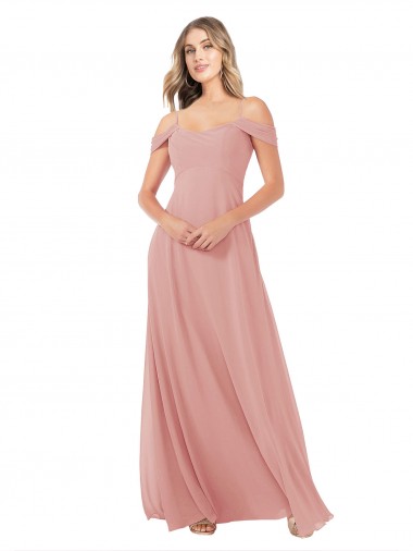 Draped Shoulder Sash Back Chiffon Bridesmaid Dress Glasgow