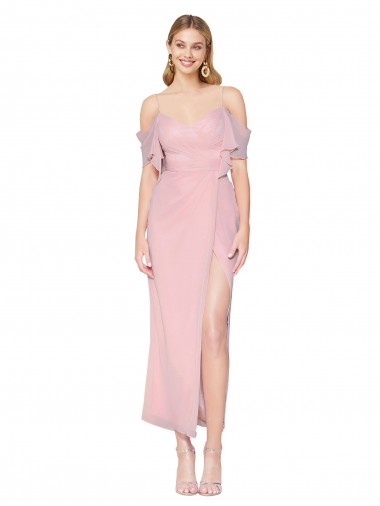 Mermaid Cold Shoulder Short Knee Length Chiffon Bridesmaid Dress / Formal Prom Dress Glasgow