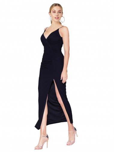 Chiffon High Neck Spaghetti Straps Short Cocktail Bridesmaid Dress / Formal Prom Dress Glasgow