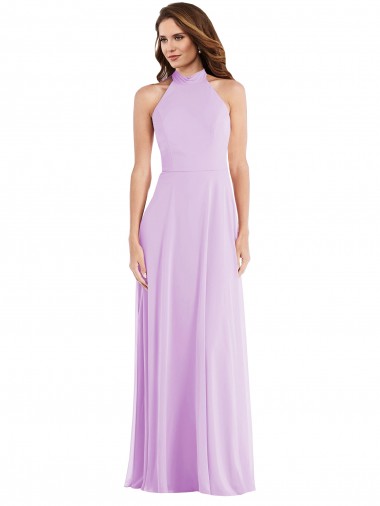 High Neck Halter Backless Maxi Bridesmaid Dress Glasgow