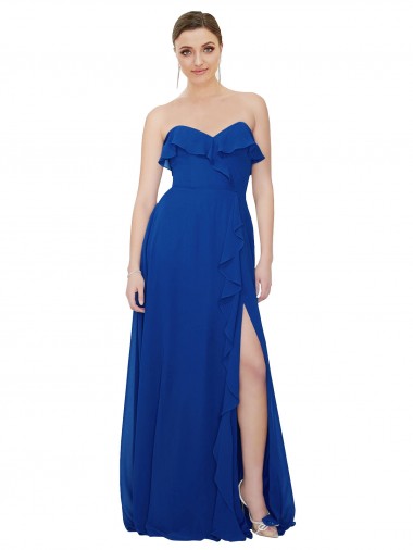 Ruffled Chiffon Strapless Bridesmaid Dress Glasgow