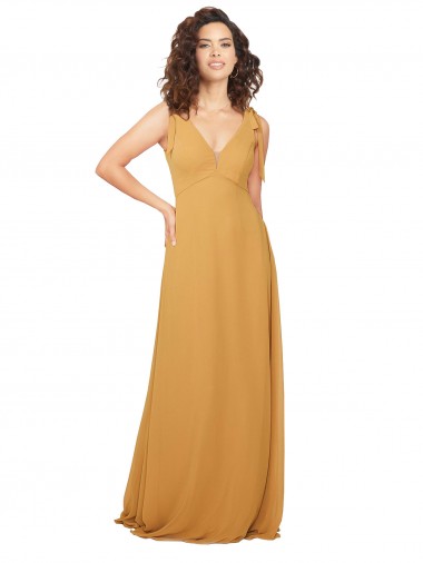 Boho Chiffon Bridesmaid Dress with Tied Straps Glasgow