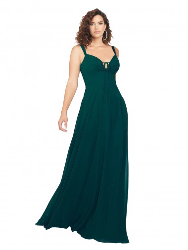Tied Bodice Sweetheart V-Neck Chiffon Bridesmaid Dress Glasgow