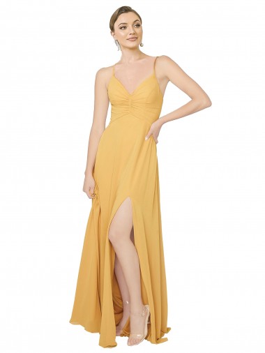 Ruched Chiffon Bridesmaid Dress with Tie Back Detail Glasgow