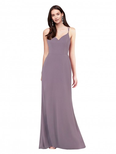Simple Floor-Length Chiffon Formal Bridesmaid Dress with Criss-Cross Back Glasgow