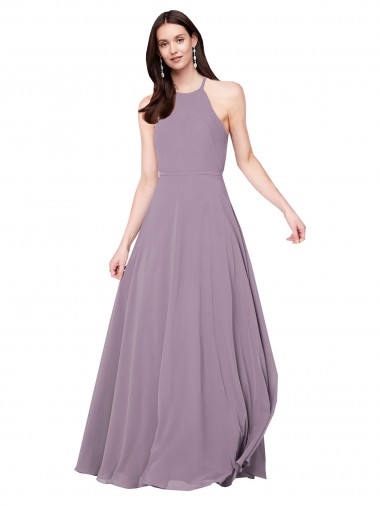 Floor Length Long Chiffon Bridesmaid Dress with Double Bow Feature Glasgow
