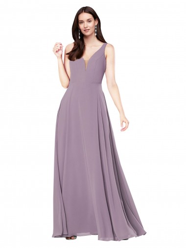 Long Chiffon Formal Bridesmaid Dress with Open Back Glasgow
