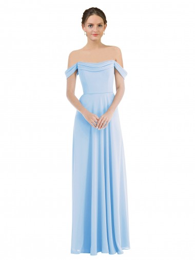 Off the Shoulder Draped Neckline Maxi Formal Bridesmaid Dress Glasgow