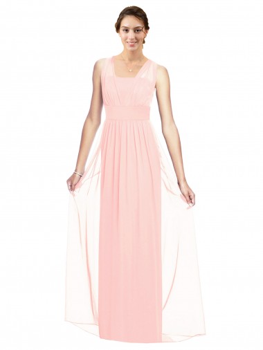 V-Neck Full Length Chiffon Bridesmaid Dress Glasgow