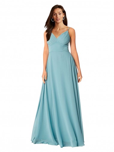 Draped Empire V-Neck Chiffon Bridesmaid Dress Glasgow