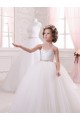 Ivory Ball Gown Sweetheart Chapel Train Sleeveless Flower Girl Dress