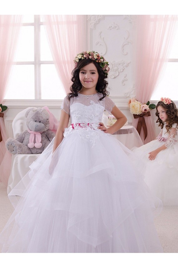 Ivory Ball Gown Sweetheart Floor Length Flower Girl Dress
