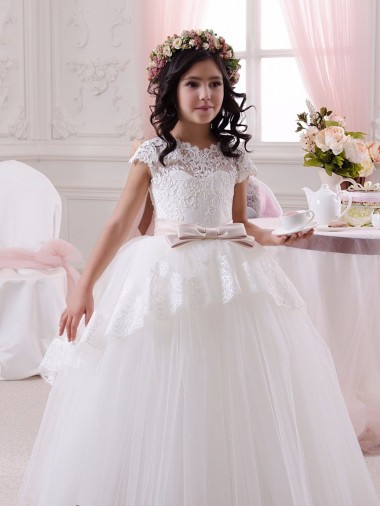 Ivory Ball Gown Sweetheart Floor Length Sleeveless Flower Girl Dress Glasgow