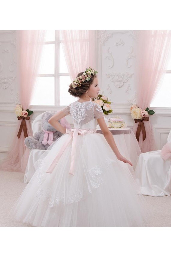 Ivory Ball Gown Sweetheart Sleeveless Long Flower Girl Dress