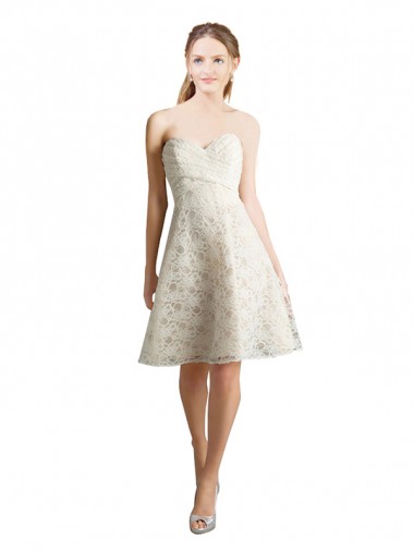 Lace Bridesmaid Dress / Cocktail Dress with Draped Sweetheart Neckline Glasgow